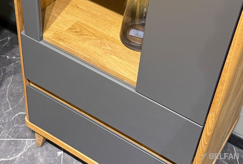 Шкаф с витриной 1-но дверный "Wallstreet" (правый) массив дуба, МДФ 6