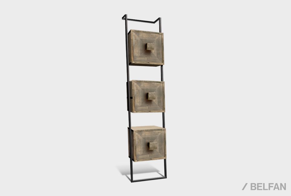 Стеллаж "Art Collection" 441 массив и шпон дуба, МДФ, металл 1