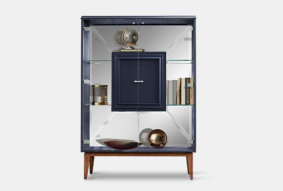 Тумба высокая "Сакраменто" (стекло) массив и шпон дуба, МДФ 11