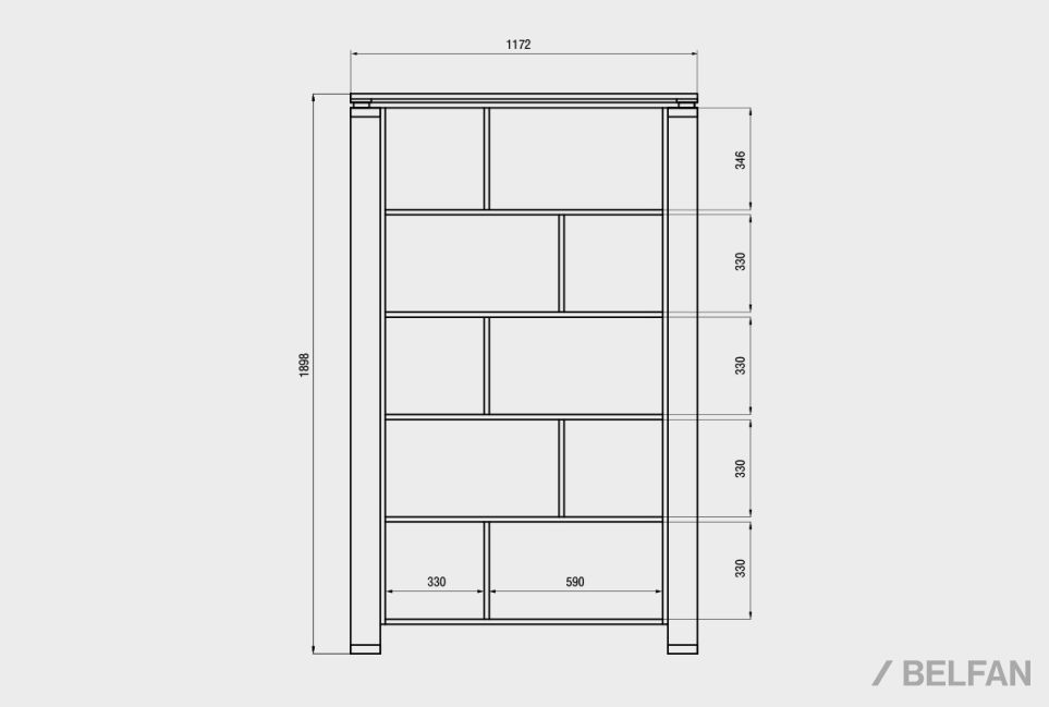 Стеллаж "Берген" В-193 массив и шпон дуба 4
