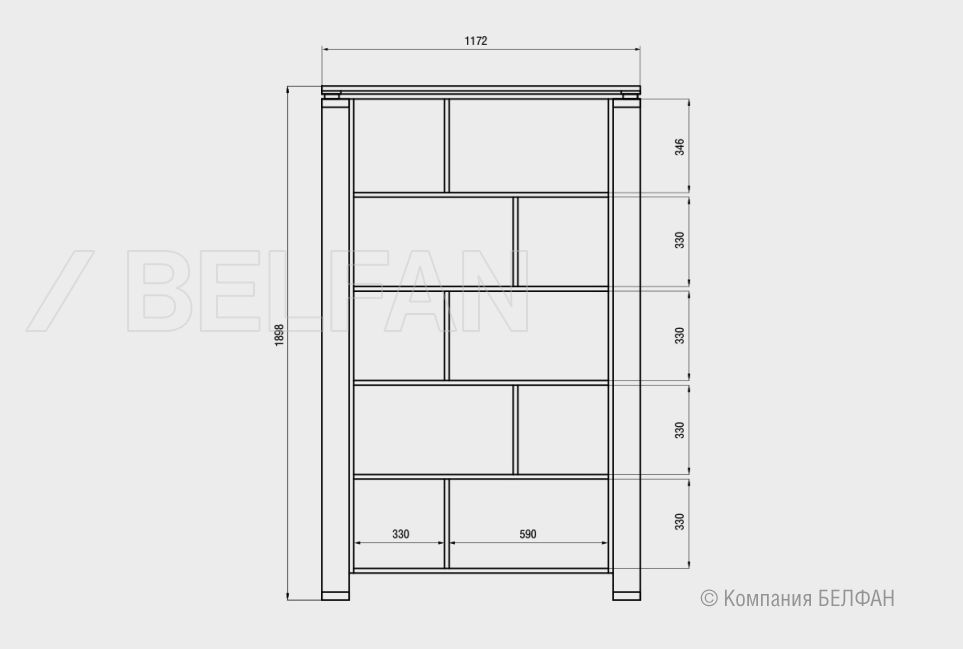 Стеллаж "Берген" В-193 массив и шпон дуба 4