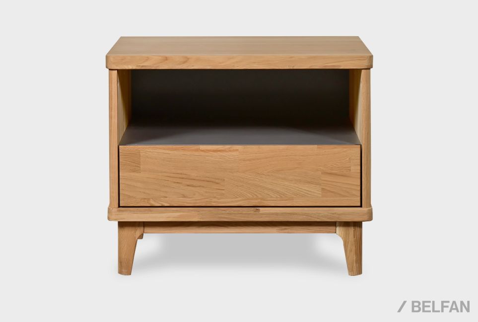 Тумба прикроватная "Wallstreet" (с нишей) массив дуба, МДФ 2