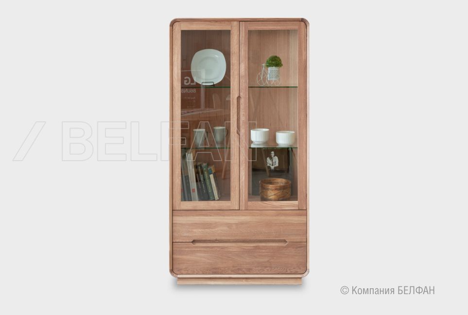 Витрина 2-х дверная "Монблан" массив дуба 1