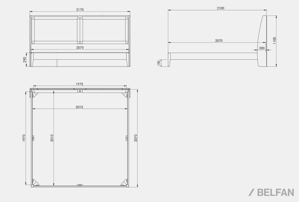 Кровать "Сакраменто М" (мягкое изголовье) массив дуба 2