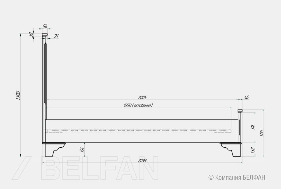 Кровать "Brianson" массив и шпон дуба, МДФ 5