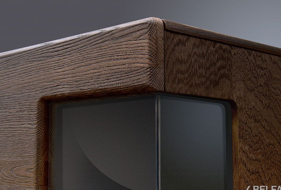 Шкаф навесной 2-х секционный "Хедмарк" массив и шпон дуба 2