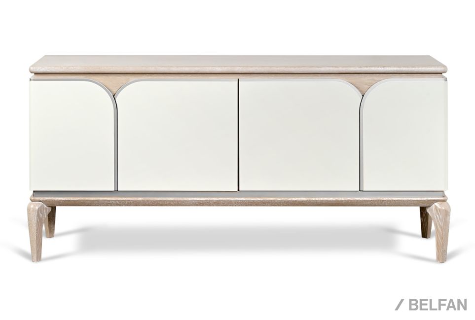 Тумба под ТВ "Алекса" (глухие двери) массив и шпон дуба, МДФ 2