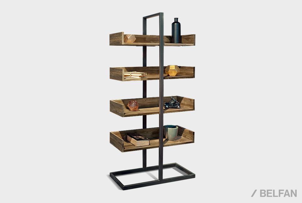 Стеллаж "Art Collection" 4-1 массив дуба, металл 1