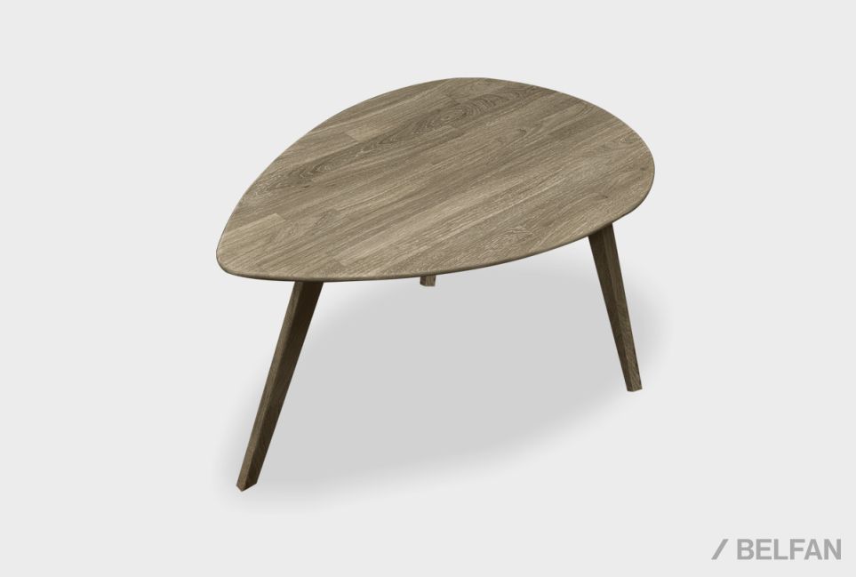 Стол журнальный "Art Collection" капля 266 массив дуба 1