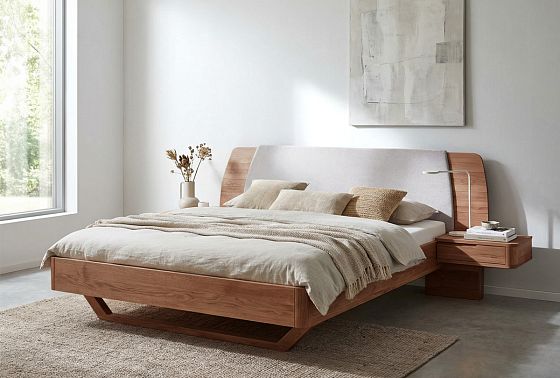 Кровать "Монблан" (с прикроватными тумбами) массив дуба 7