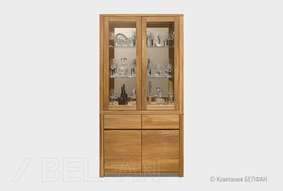 Шкаф комбинированный 2-х секционный "Норд" массив дуба 6