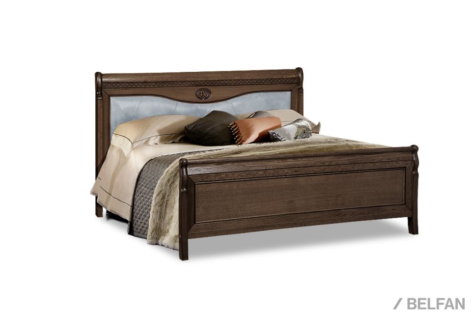 Кровать "Лика" (высокое изножье) массив и шпон дуба 1