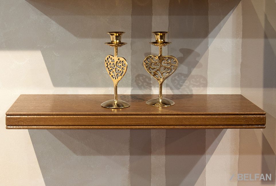 Полка навесная "Тэфи" массив и шпон дуба 2