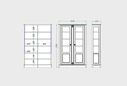 Шкаф с витриной 2-х дверный "Бриансон"
