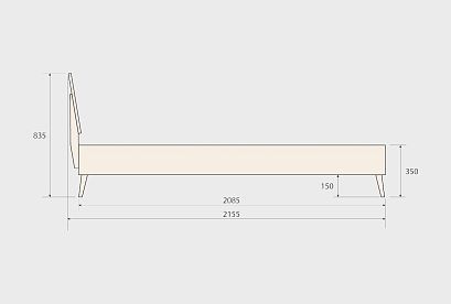 Кровать "Ирвинг"; без основания, без матраса; (1600x2000); бейц-масло