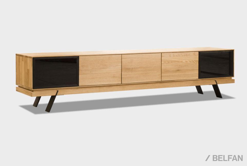 Тумба под ТВ "Etna" 200 массив дуба, металл 2