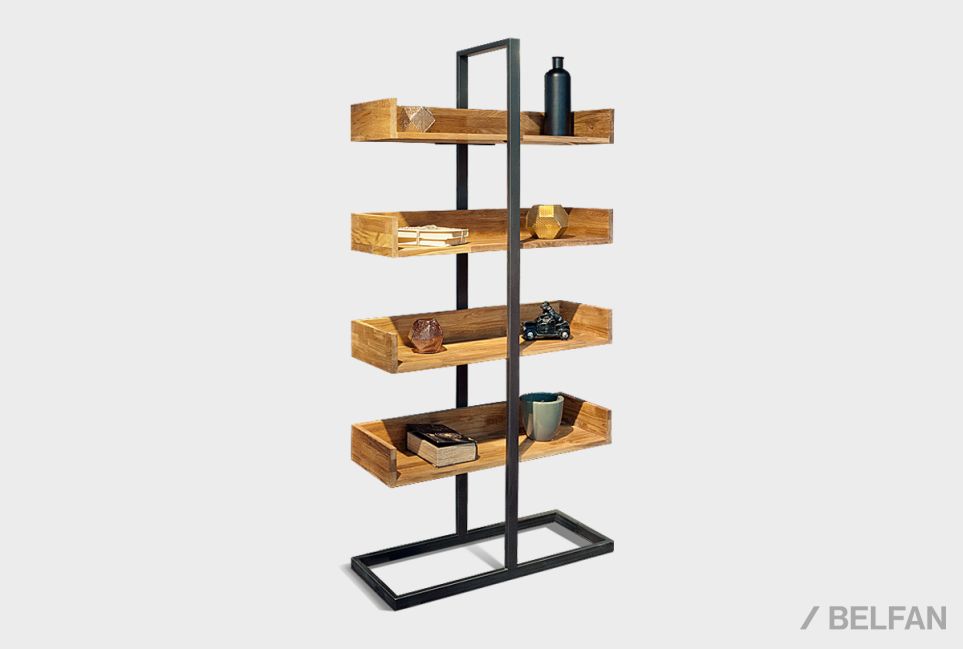 Стеллаж "Art Collection" 4-1 массив дуба, металл 1