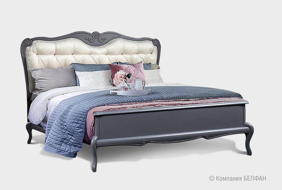 Кровать "Fleuron" (низкое изножье) массив и шпон дуба 1