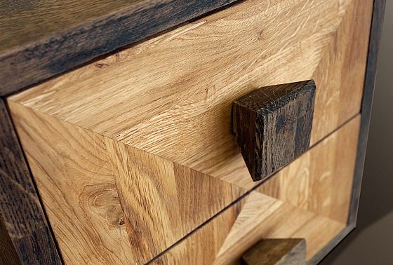 Модуль для стеллажей открытых "Куб Дизайн" (с ящиками) массив дуба 3