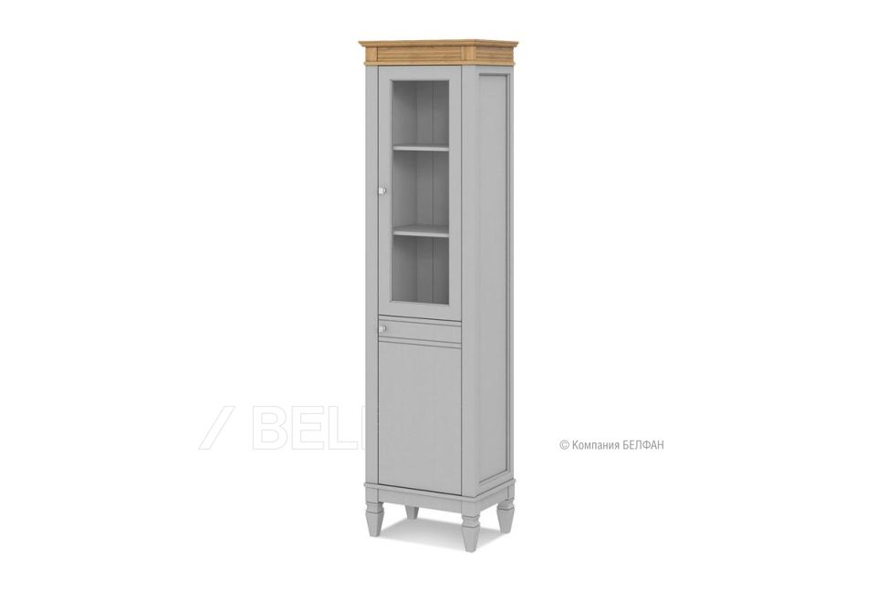 Стеллаж "Ольса" 101/100 (правый); серый 7042+антик 24
