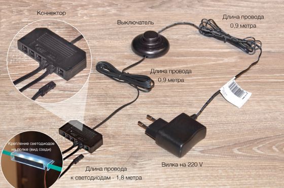 (Хедмарк) Комплект светодиодной подсветки полок