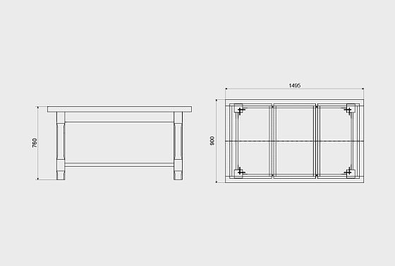 Стол обеденный "Горд" массив дуба 6