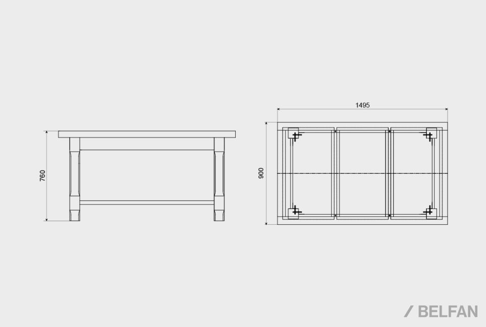 Стол обеденный "Горд" массив дуба 5