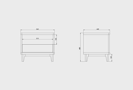 Тумба прикроватная "Wallstreet" (с нишей) массив дуба, МДФ 12
