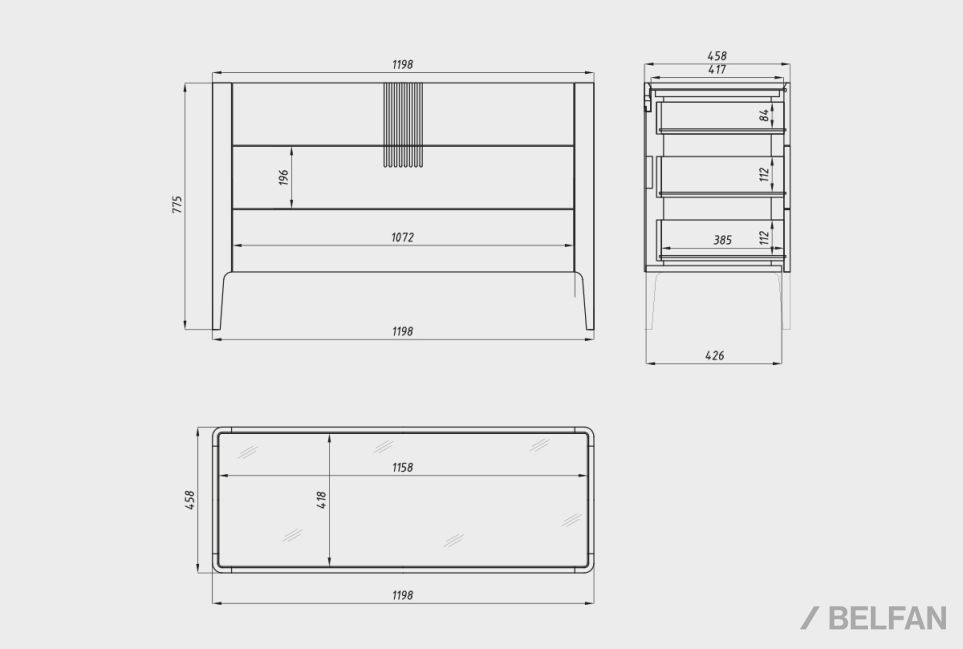 Комод "Bergamo" 3 массив дуба 9