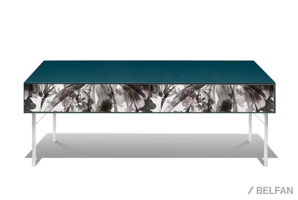 Стол журнальный "Extera" 606 массив и шпон дуба, металл 1