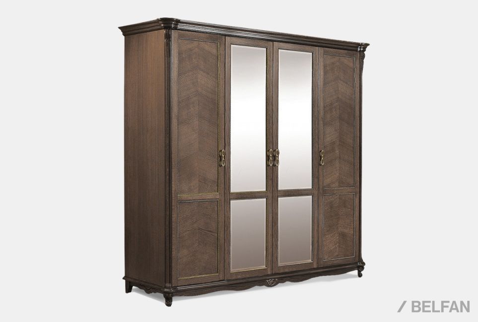 Шкаф 4-х дв. "Алези" массив и шпон дуба 1