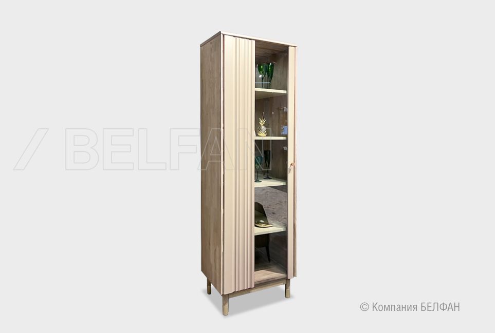 Витрина 1-но дверная "Меридиан" (левая) массив дуба, МДФ 2