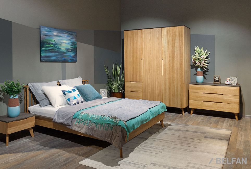 Шкаф для одежды 3-х дверный "Elva" массив и шпон дуба 7