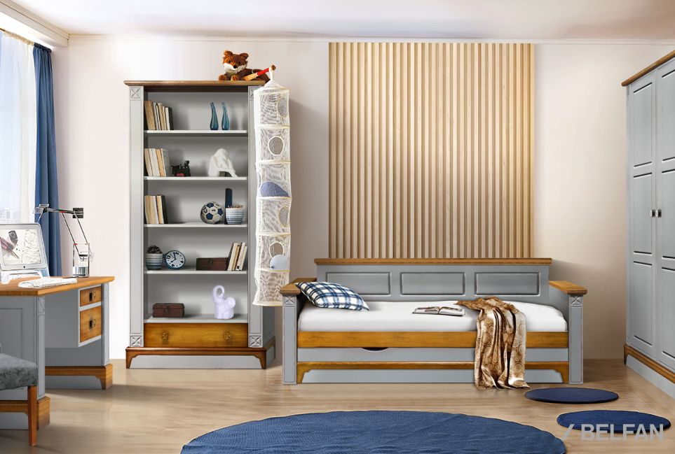 Кровать-диван под два матраса "Brianson" массив и шпон дуба, МДФ 14