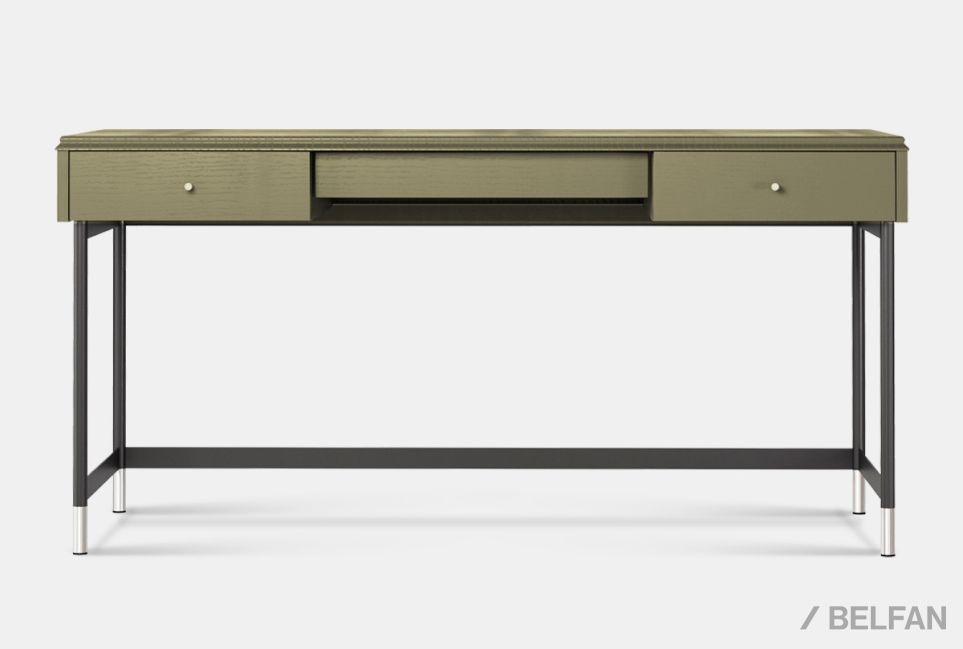 Стол письменный "Сакраменто" (2 ящика) МДФ, шпон дуба, металл 1