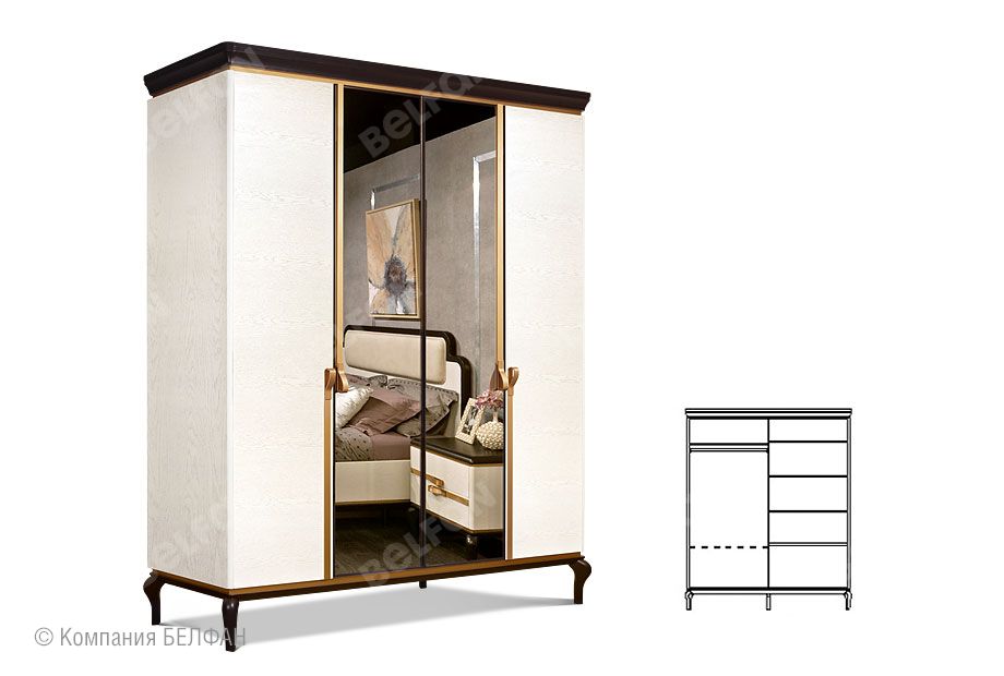 Шкаф для одежды "Мадлен" (без ящиков) массив и шпон дуба 1