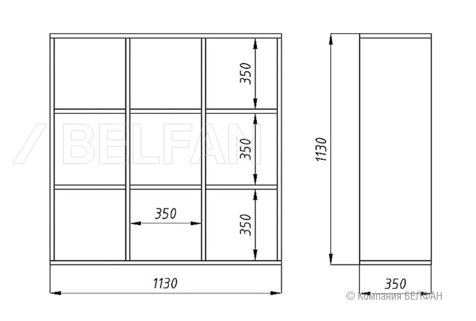 Стеллаж "Art Collection" 3x3 массив дуба 2