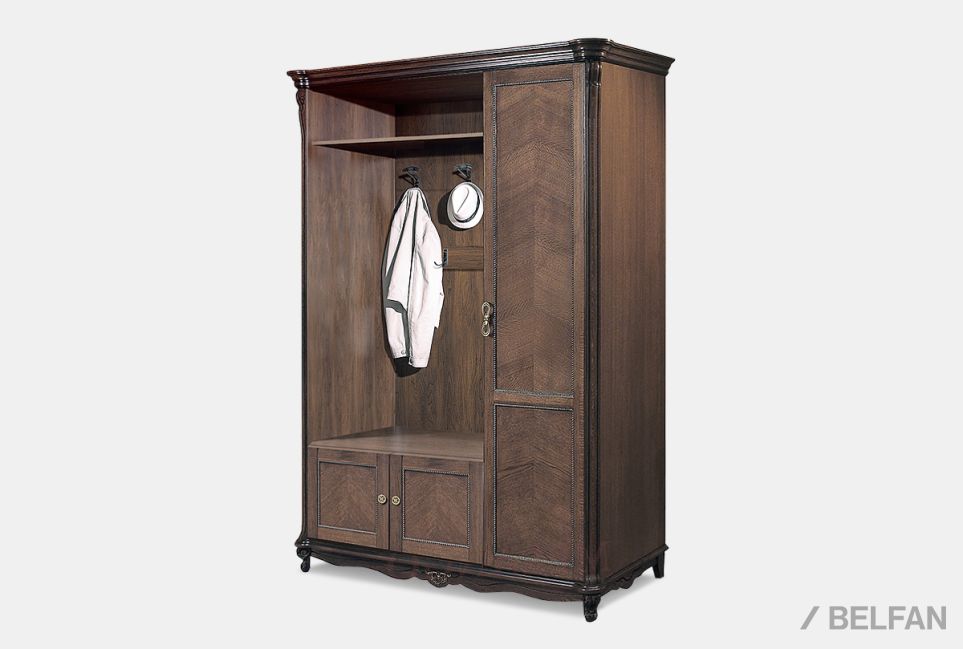 Шкаф комбинированный "Алези 1" (левый) массив и шпон дуба 1