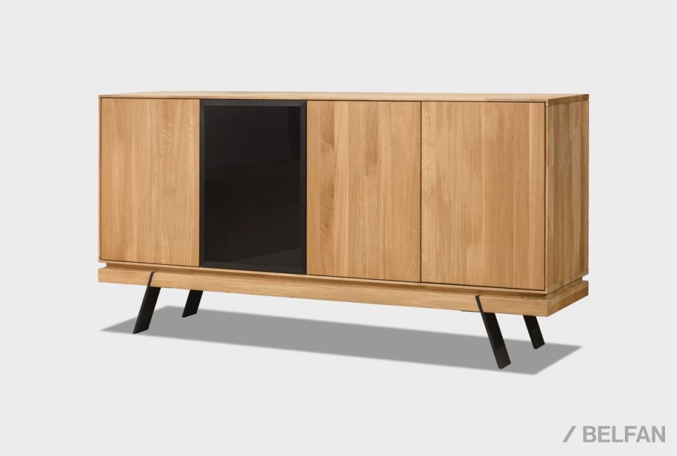 Тумба "Etna" массив дуба, металл 2