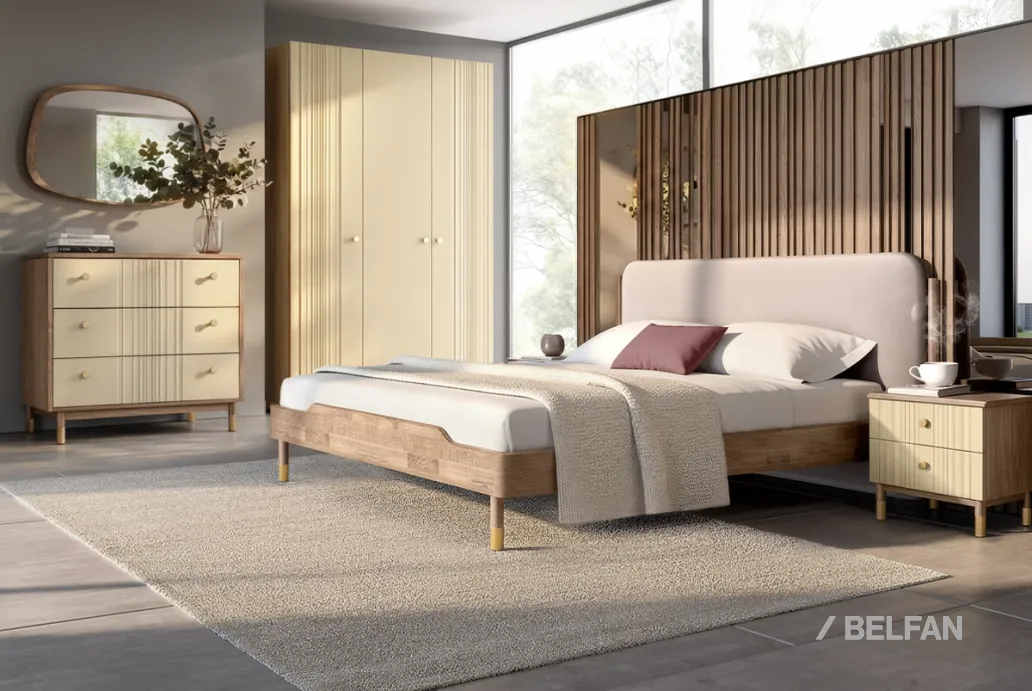 Спальня «Меридиан» #2 к-торфяной дуб, ф-мускат