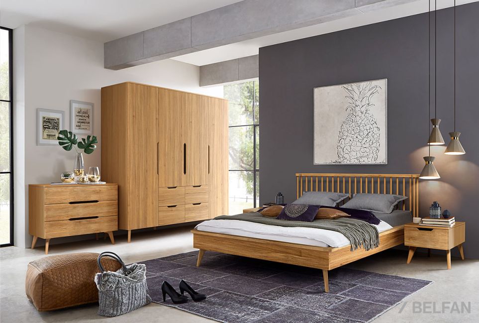 Шкаф для одежды 4-х дверный "Elva" массив и шпон дуба 4