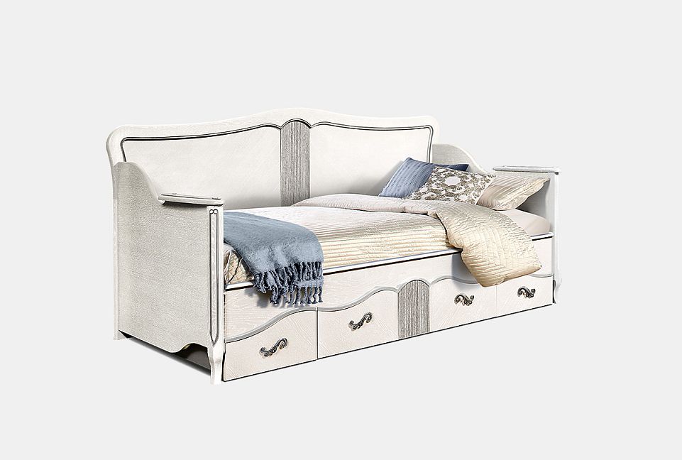 Кровать односпальная "Katrin" 90 (фигурная спинка); без основания, без матраса; (900х2000); шато