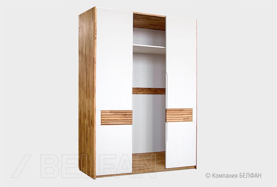 Шкаф для одежды 3-х дверный "Wallstreet" массив дуба, МДФ 12