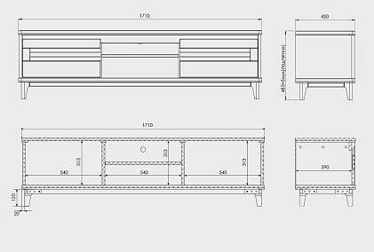 Тумба под ТВ "Уоллстрит" 170 (с нишей)