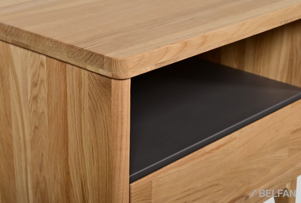 Тумба прикроватная "Wallstreet" (с нишей) массив дуба, МДФ 4