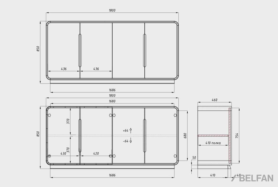 Тумба "Монблан" 4 массив дуба 3
