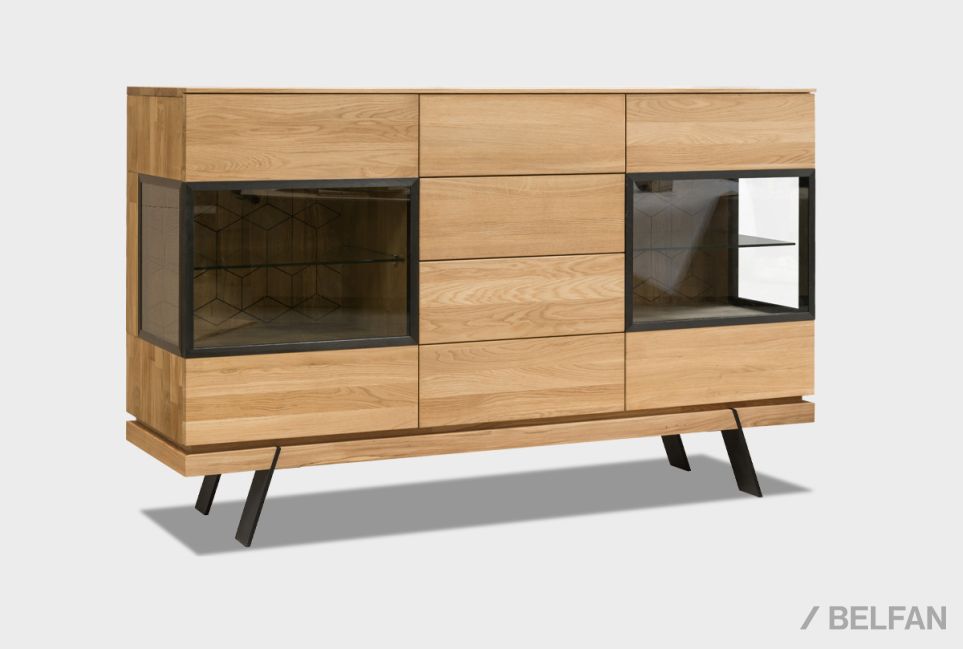 Тумба-бар "Etna" массив дуба, металл 2