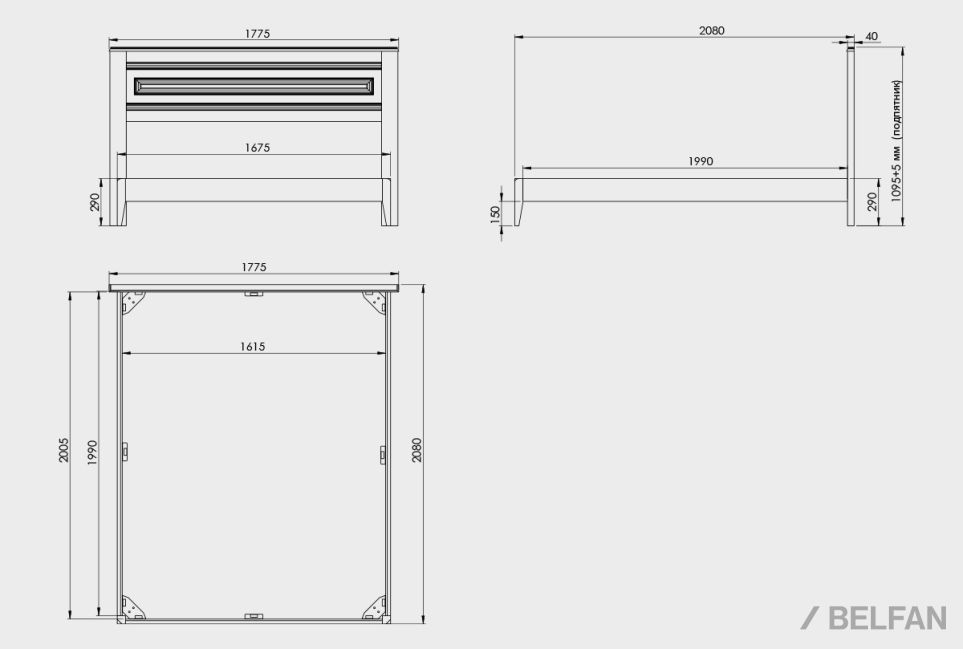 Кровать "Сакраменто" массив и шпон дуба, МДФ 2