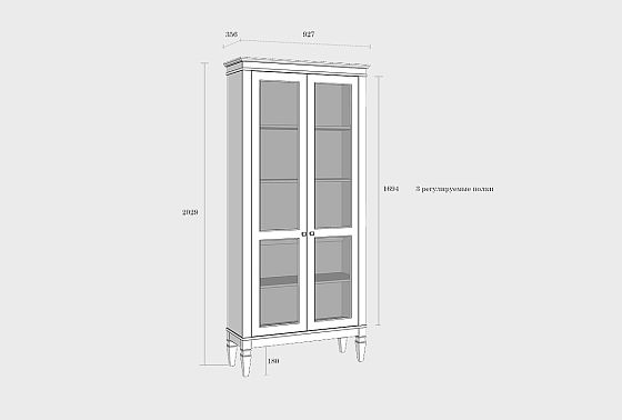 Витрина "Ольса-С" 200 массив сосны 6