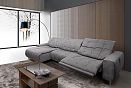 "Грей" диван с оттоманкой; раскл.; 1EL+10W+8R; Реклайнер; Vogue 11 (38541)+Marvel grey (30466(0)); (гр.23)